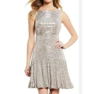 Gianni Bini Sequin Silver Cynthia Dress NWT